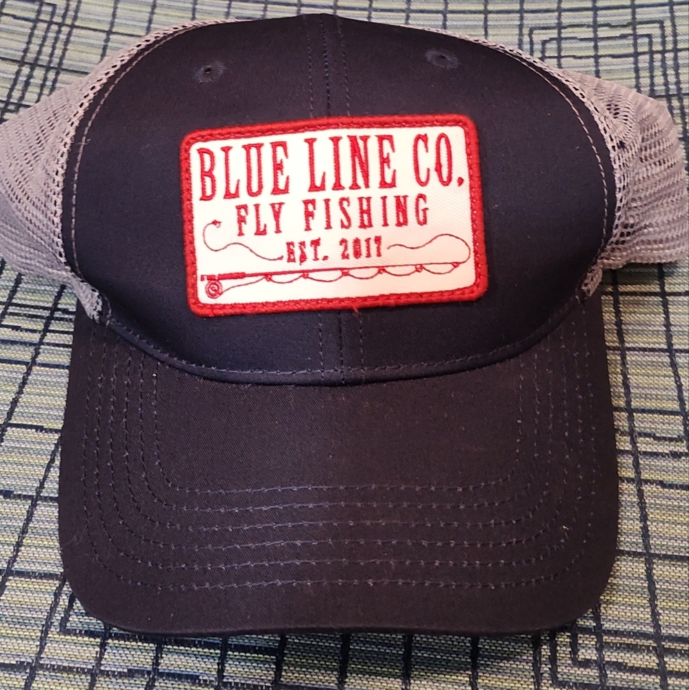 Blue Line Co. BLC Patch Trucker Hat, Fly Fishing, Blue/Gray, OS